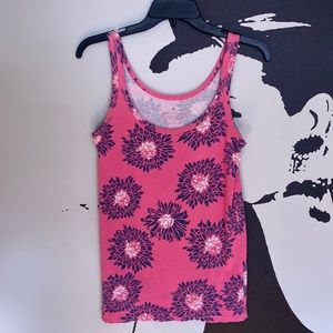 Vintage Banana Republic Pink/Blue Floral Tank Top - Size Large